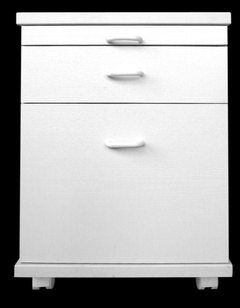 Ladekast Archiefkast Wit essen Zwenkwielen Ladegeleiders, Modern Strak Wit Essen, Zo goed als nieuw, 3 of 4 laden, Minder dan 100 cm
