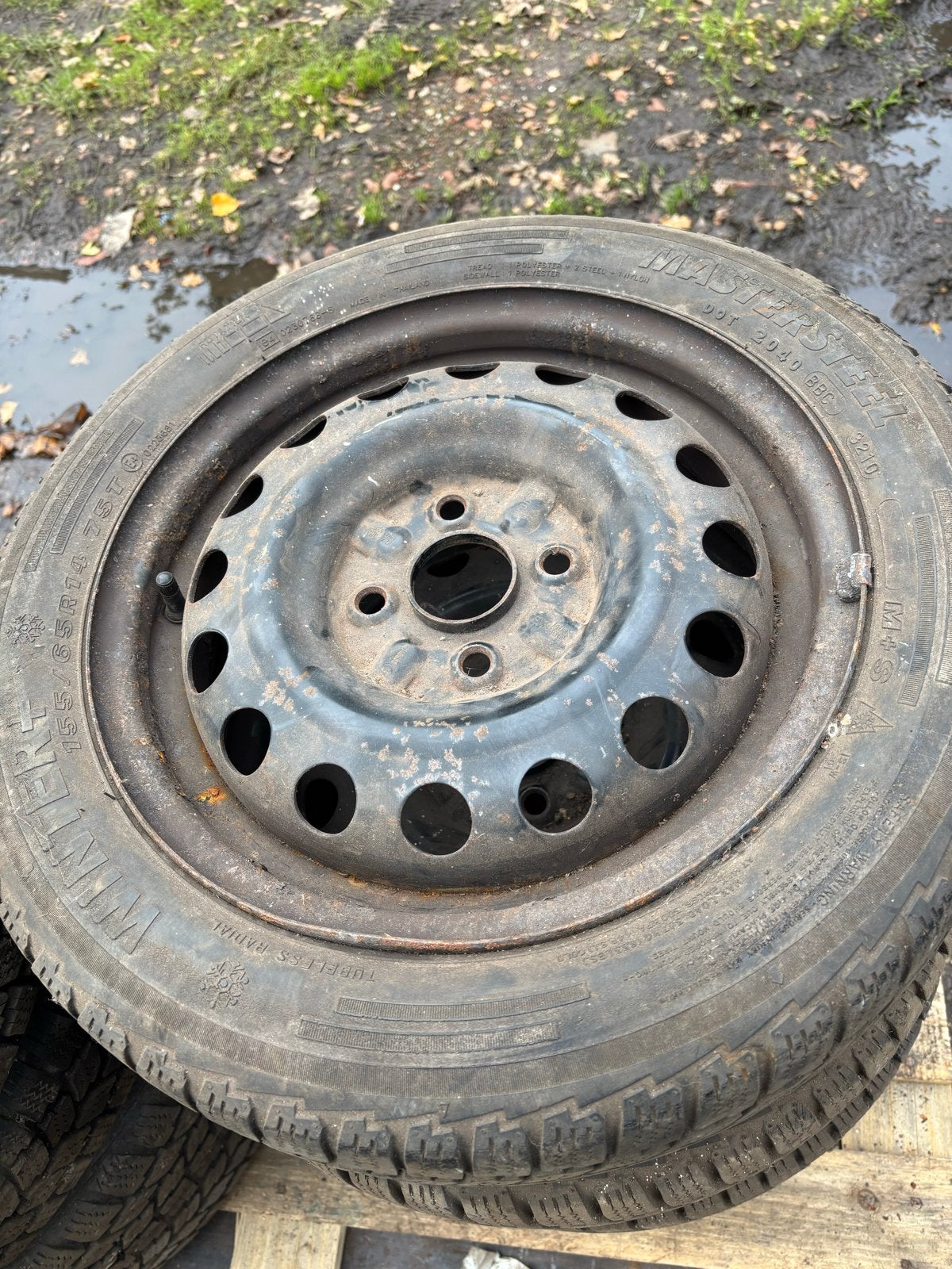 Winterbanden voor Citroën C1 - 155/65 R14, Auto-onderdelen, 14 inch, Gebruikt, 155 mm, Banden en Velgen