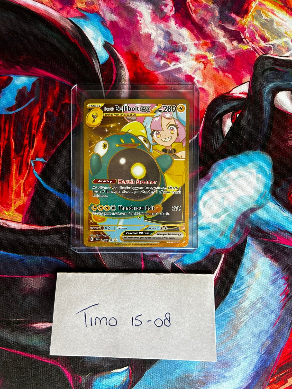 Iono's Bellibolt ex Gold 188/159 Journey Together, Ophalen of Verzenden, Zo goed als nieuw, Losse kaart, Foil