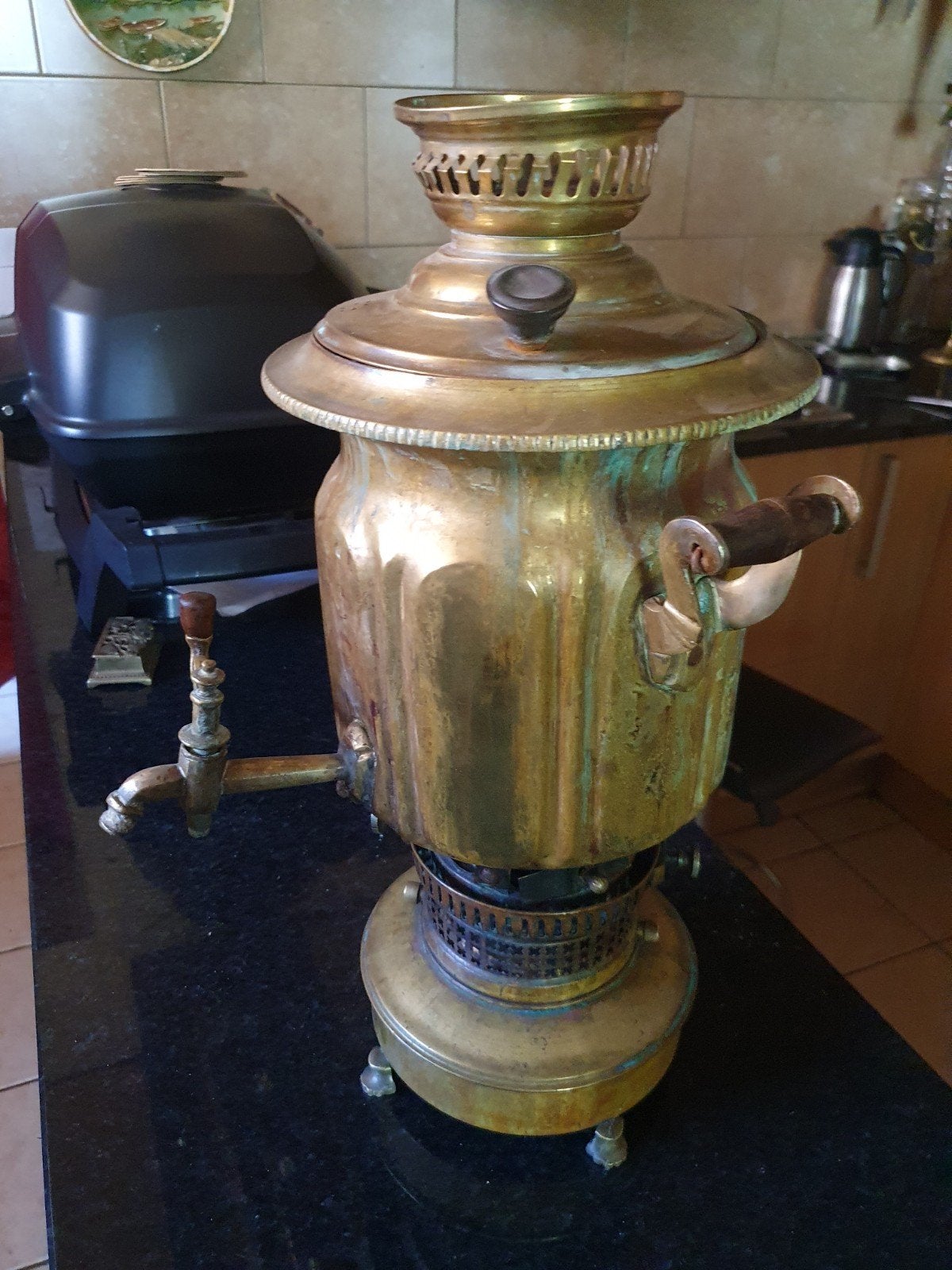 Antieke koperen samovar - Vintage theemaker, Ophalen of Verzenden
