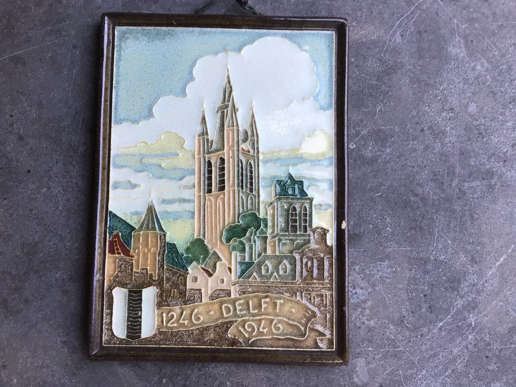 Cloisonne tegel oude kerk in  Delft, Antiek en Kunst, Ophalen of Verzenden