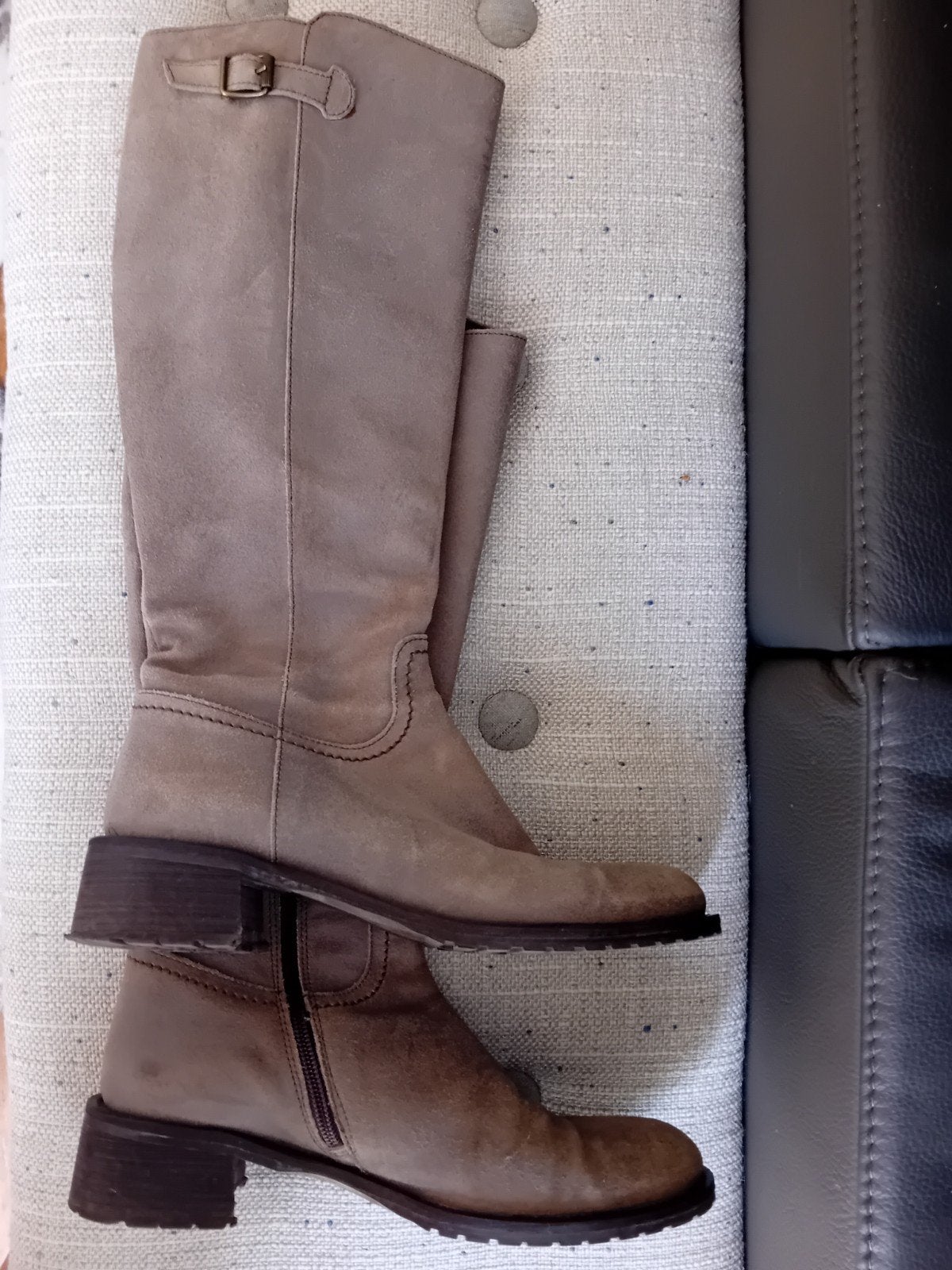 Dungelmann echt suede leren laarzen mt 37 (37.5), Kleding | Dames, Hoge laarzen, Beige, Ophalen of Verzenden, Gedragen