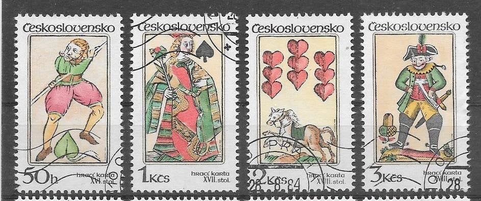 Tsjechoslowakije 1989 Speelkaarten, Verzenden, Overige landen, Gestempeld