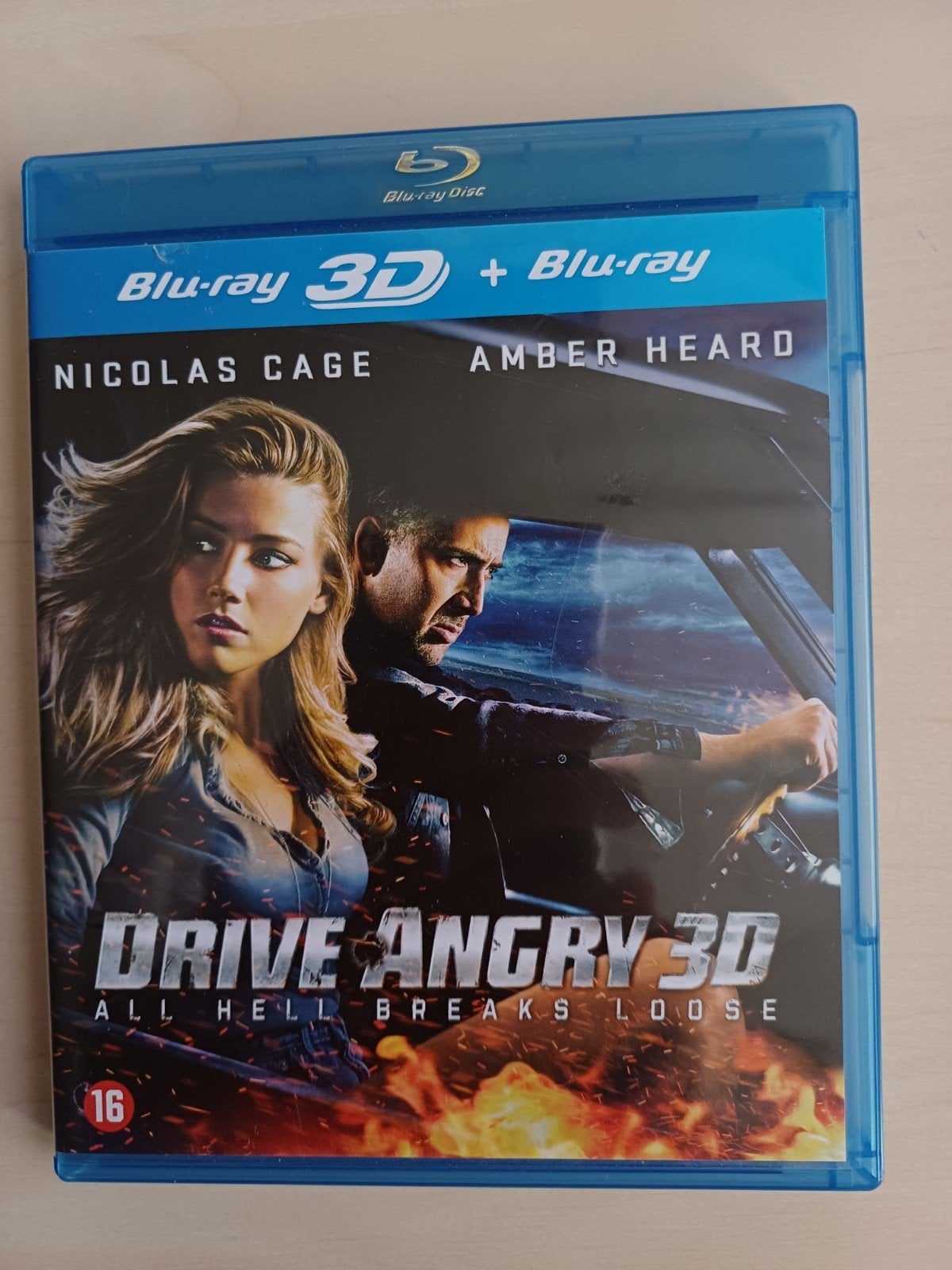 Drive Angry 3D +  geen Blu-ray (Nicolas Cage, Amber Heard), Ophalen of Verzenden, Zo goed als nieuw, Actie
