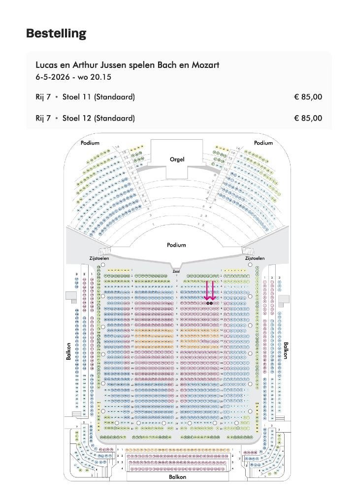 2 tickets 6 mei Concertgebouw Lucas en Arthur Jussen, Twee personen, Mei