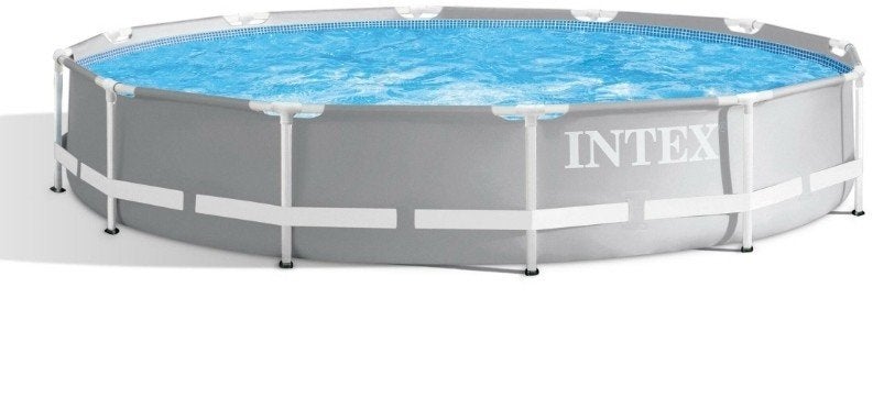 Intex Prism Frame Premium Zwembad Set met Pomp en Voetenbak, Ophalen, Minder dan 80 cm, Rond, 300 cm of meer