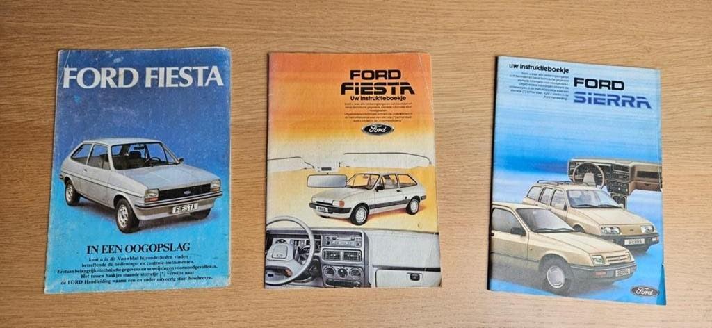 3 x instructieboekje Sierra MK1 en Fiesta MK1 en MK2, Ophalen of Verzenden, Zo goed als nieuw, Ford