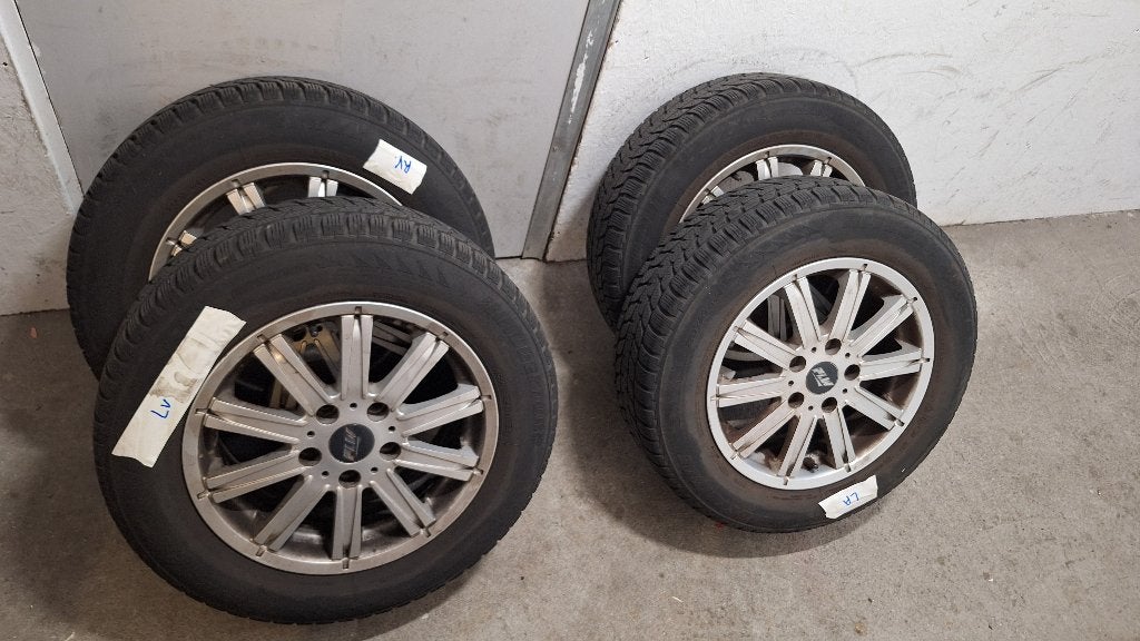 195/65 R15 Bridgestone set winterbanden op velg, Ophalen, Gebruikt, Skoda