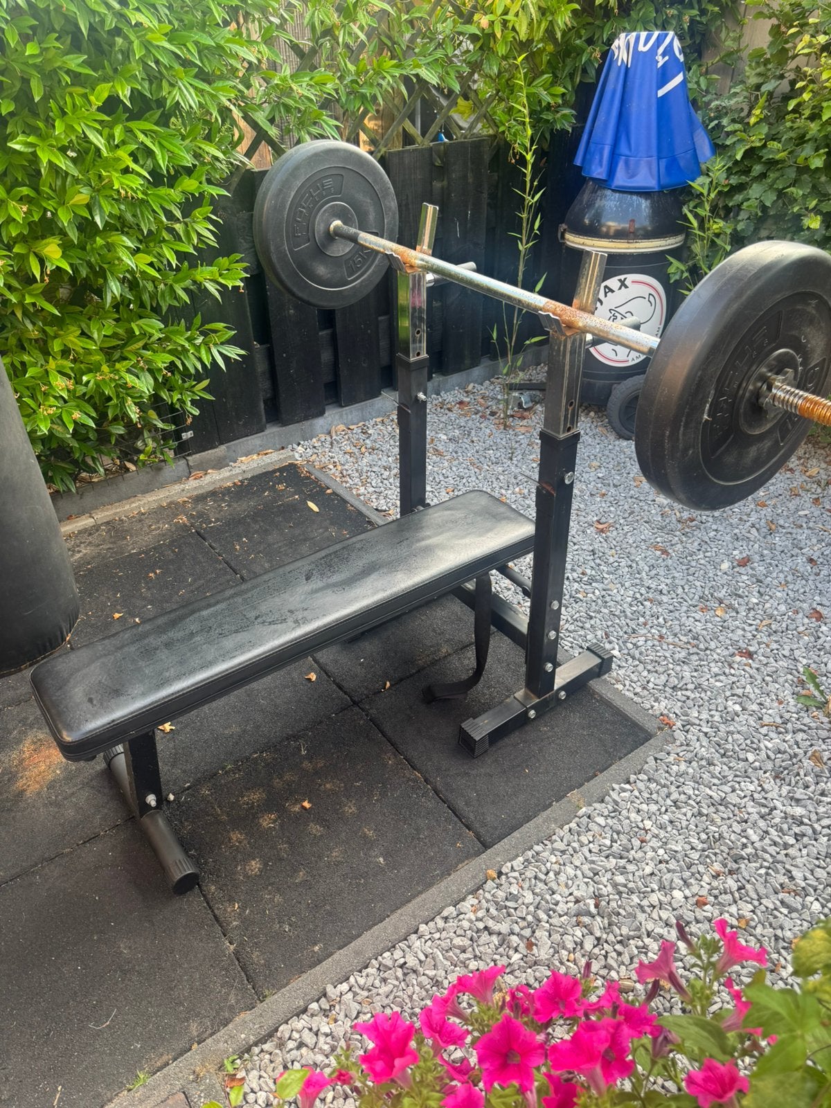 Krachthonk, Sport en Fitness, Fitnessmaterialen, Ophalen, Gebruikt, Halterset
