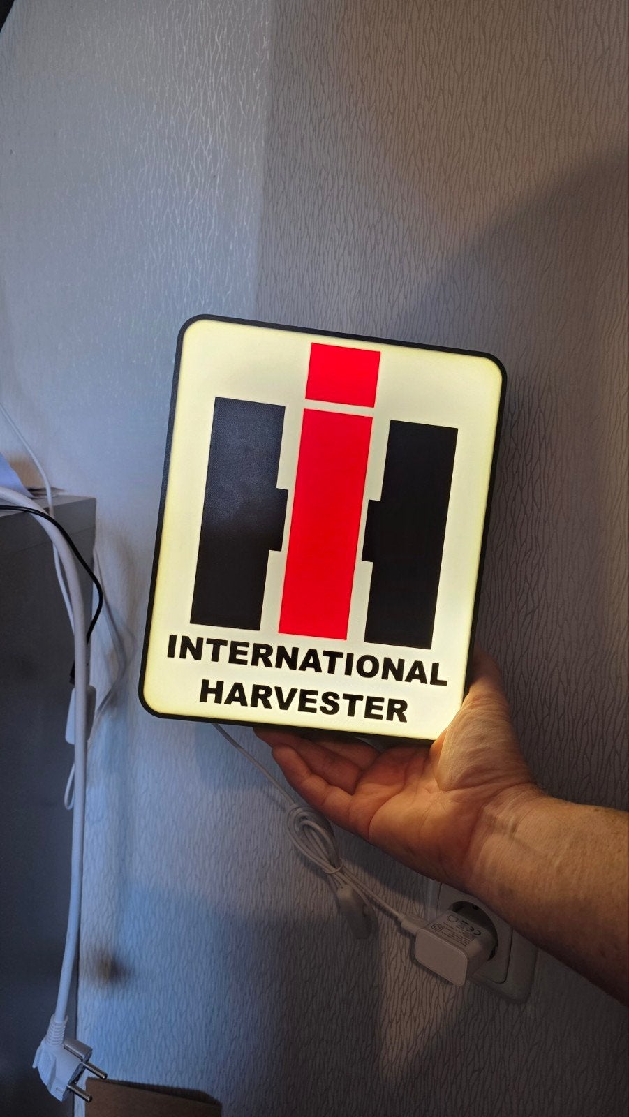 Mooie IHC International Harvester lamp met USB-aansluiting, Ophalen of Verzenden