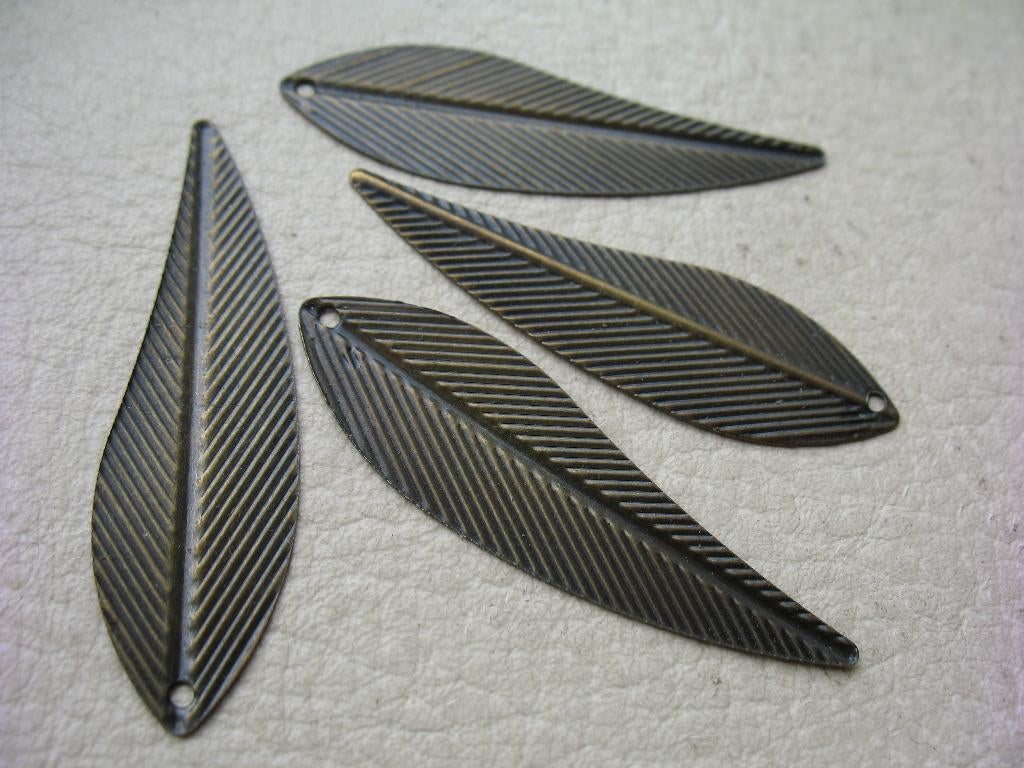 483/ grote licht bronzen veer hangers, Ophalen of Verzenden, Nieuw, Hanger