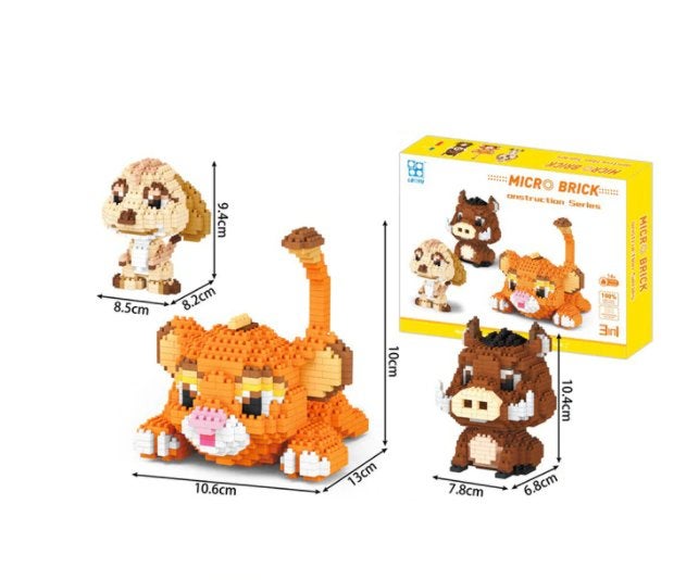 Nano Blocks Simba, Timon & Pumbaa - 1856 bouwsteentjes NIEUW, Overige merken, Onbekend, Nieuw, Ophalen of Verzenden