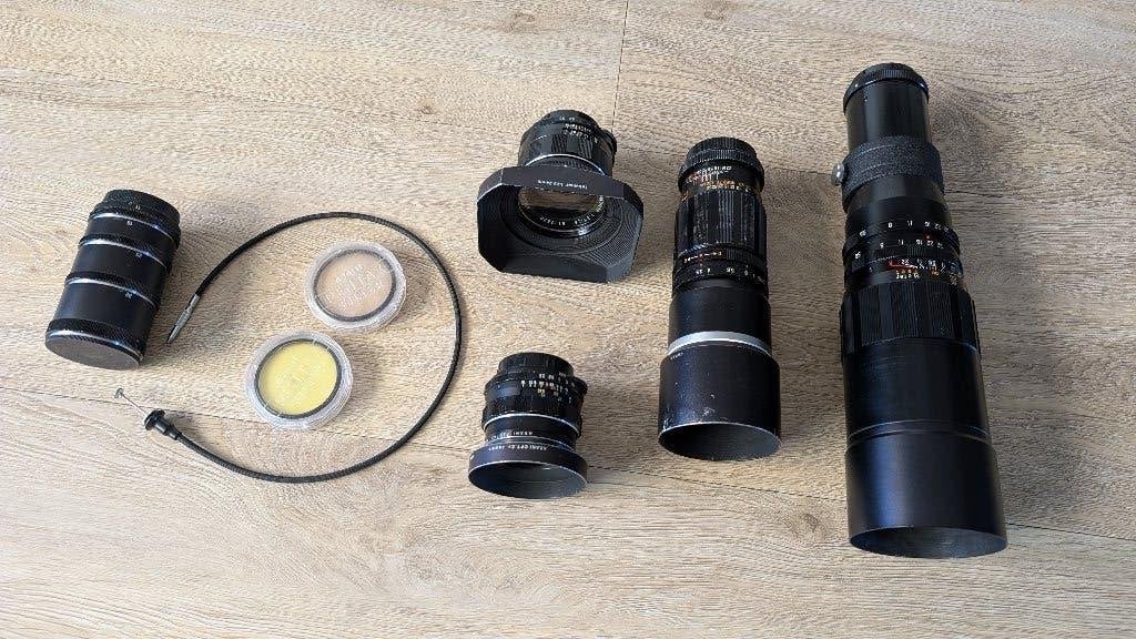 Diverse lenzen en accessoires voor Pentax Spotmatic, Ophalen of Verzenden, Gebruikt, Pentax, Statiefgondel