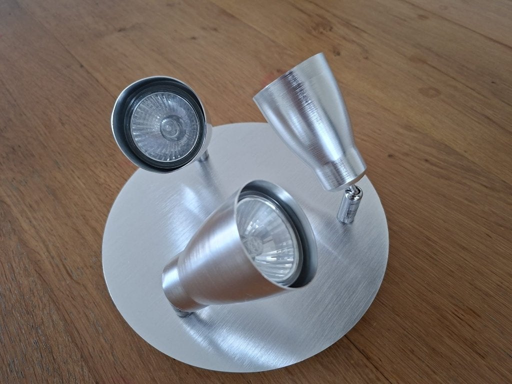Mooie verstelbare plafondlamp met 3 spots, Ophalen, Zo goed als nieuw, Metaal