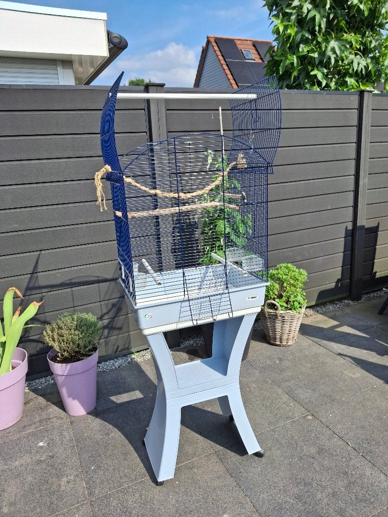 Mooie grote vogelkooi met verrijdbaar onderstel, Dieren en Toebehoren, Vogels | Hokken en Kooien, Ophalen, Zo goed als nieuw, Metaal