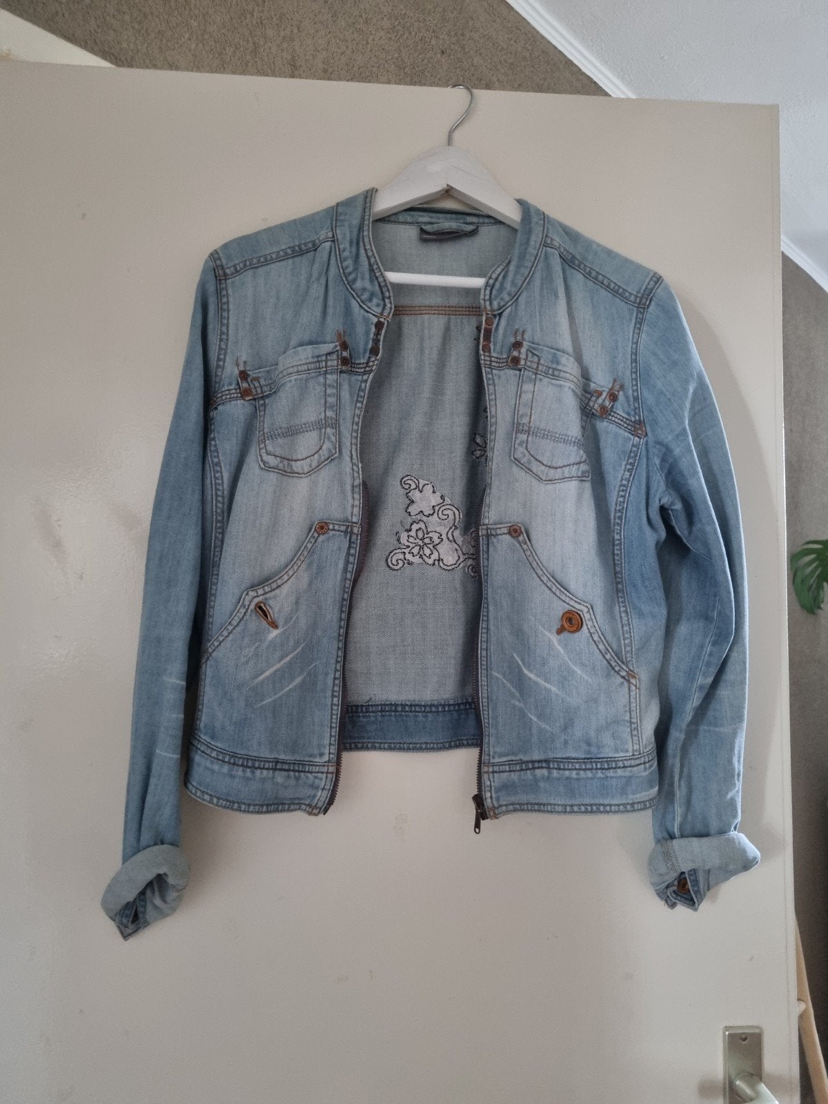 dames spijker jas van mexx, Ophalen, Zo goed als nieuw, Maat 38/40 (M), Blauw