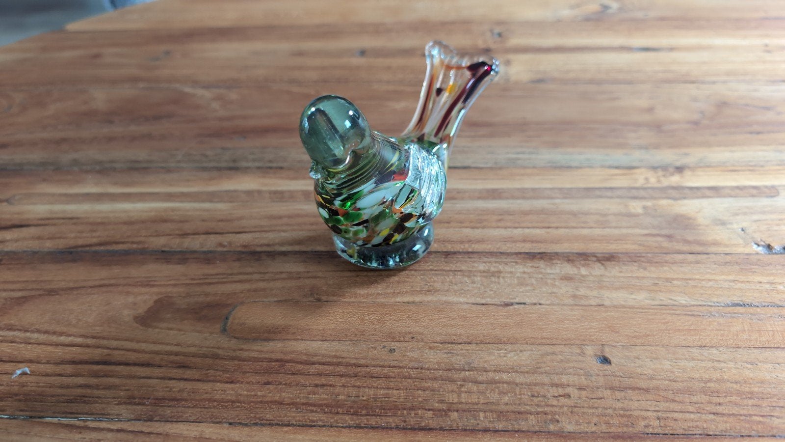 Glazen vogel met kleurrijke accenten, Antiek en Kunst, Ophalen