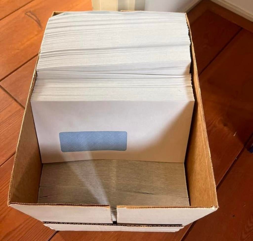 Enveloppe in doos, Ophalen of Verzenden
