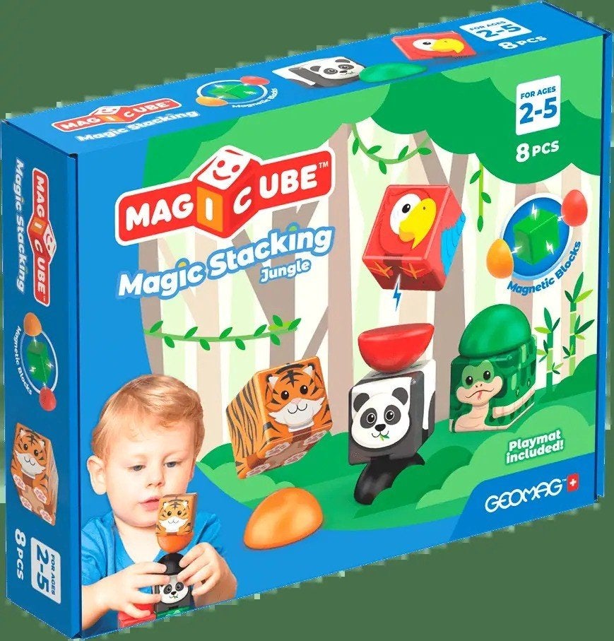 Geomag Magicube Stacking Jungle 8-delig - nieuw, Kinderen en Baby's, ., Geomag, Nieuw, Ophalen of Verzenden