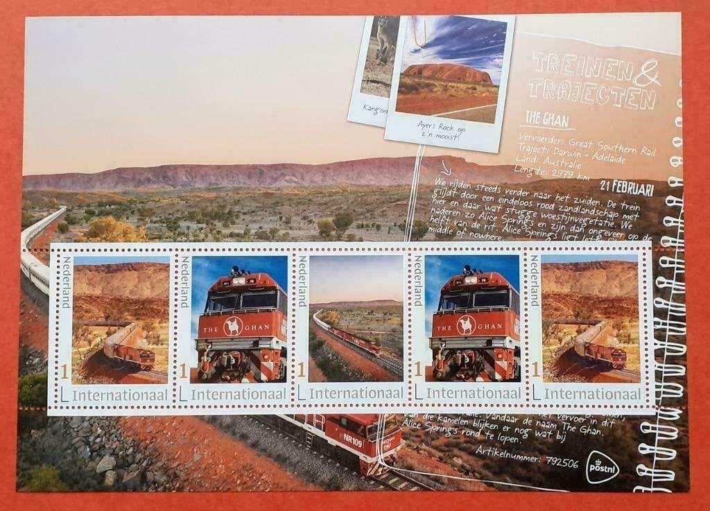 Treinen & Trajecten The Ghan (Int. Postzegelvel) 2020, Postzegels en Munten, Postzegels | Nederland, Verzenden, Na 1940, Postfris