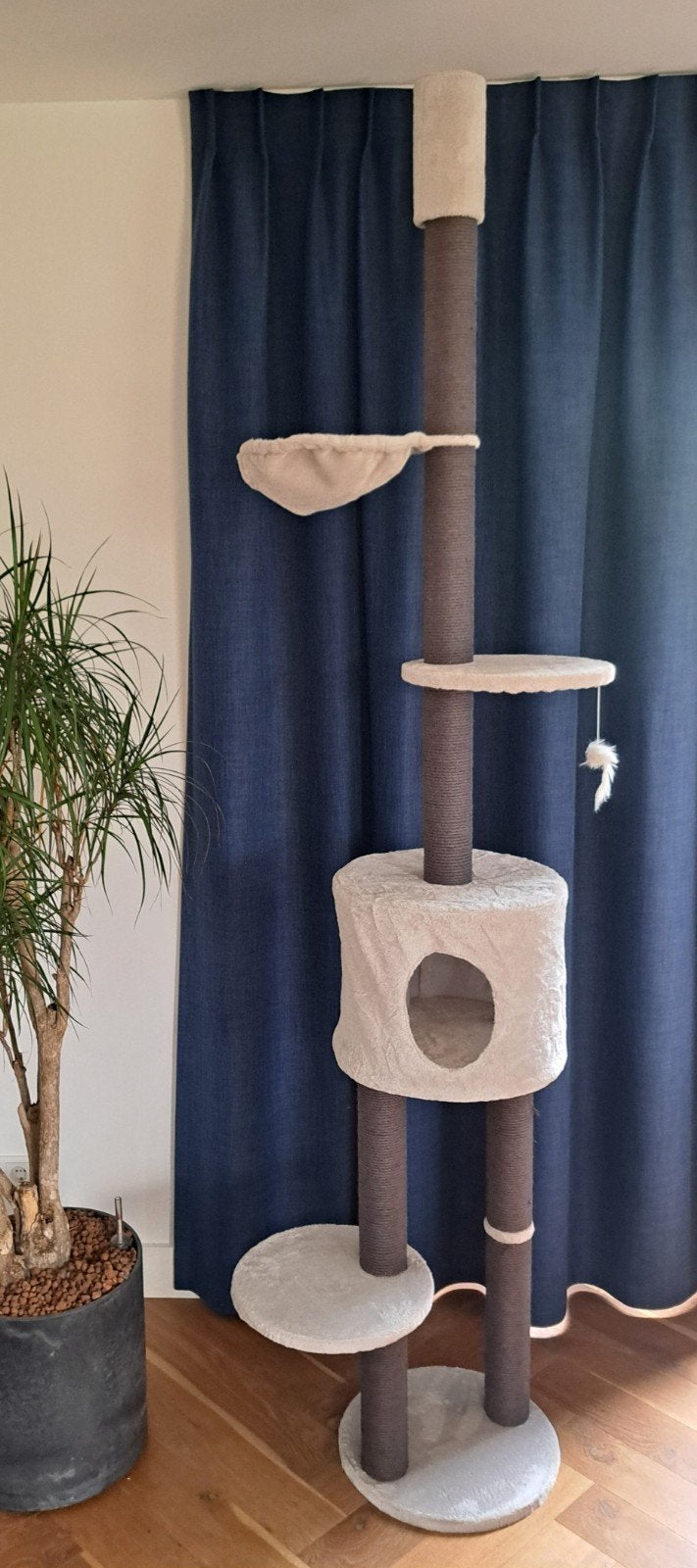 Krabpaal met aanpasbare hoogte tot 250cm - Antraciet -Grijs, Dieren en Toebehoren, Ophalen, Nieuw, Krabpaal