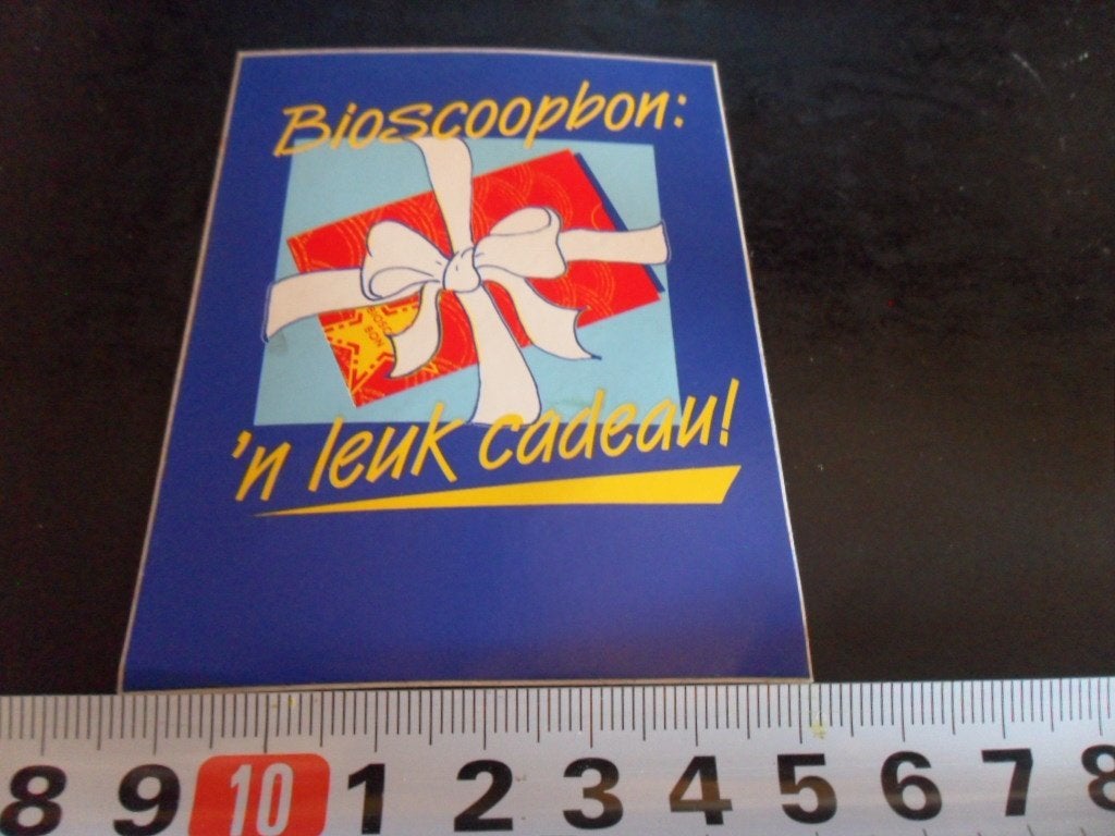 sticker bioscoopbon: 'n leuk cadeau!, Ophalen, Zo goed als nieuw