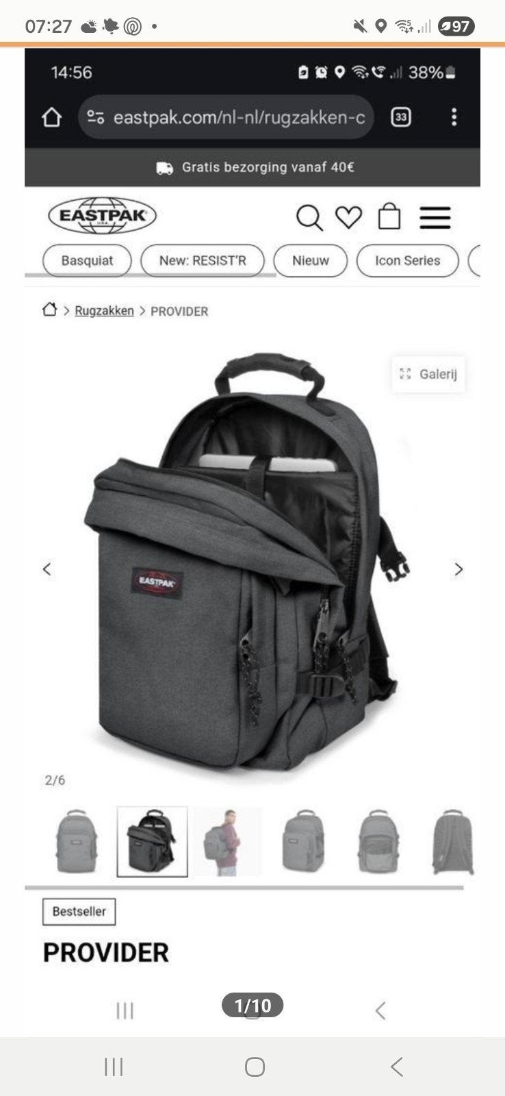 Eastpak grote rugzak met laptopvak en 2 vakken, Ophalen of Verzenden, Overige merken