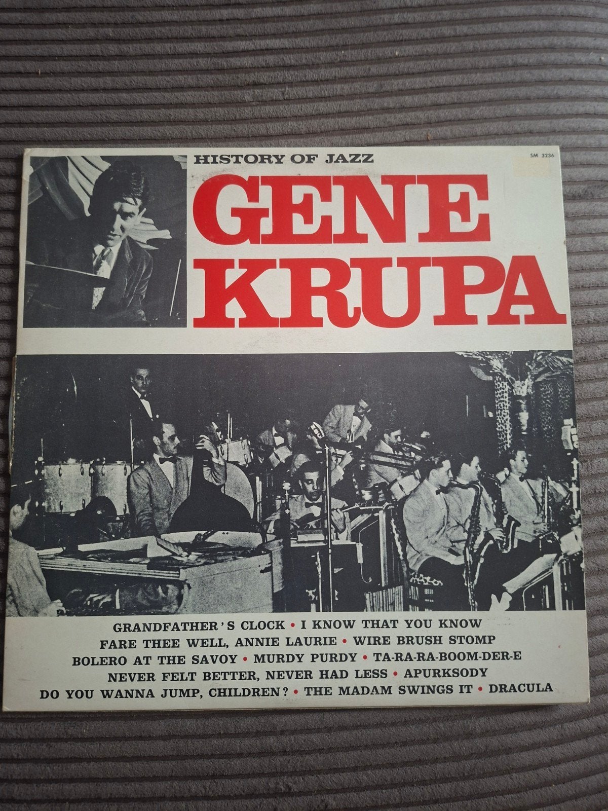 Gene Krupa - History of Jazz LP (1971), Cd's en Dvd's, Vinyl | Jazz en Blues, Ophalen, LP, Gebruikt, 12 inch