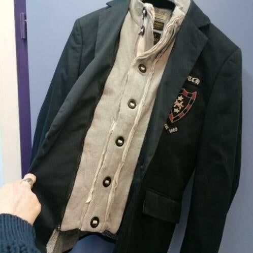 Scotch & Soda donker blauw colbert + trui eraan S-M nr 37282, ., Scotch and Soda, Ophalen of Verzenden, Zo goed als nieuw