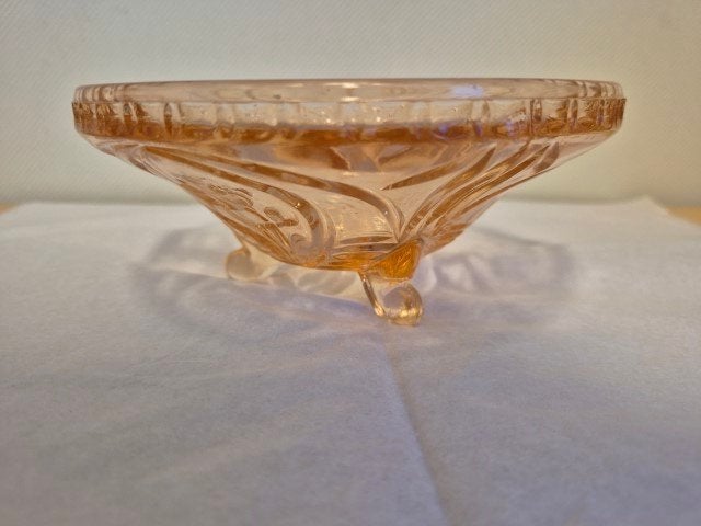 Bonbon schaaltje roze glas antiek, Antiek en Kunst, Ophalen of Verzenden