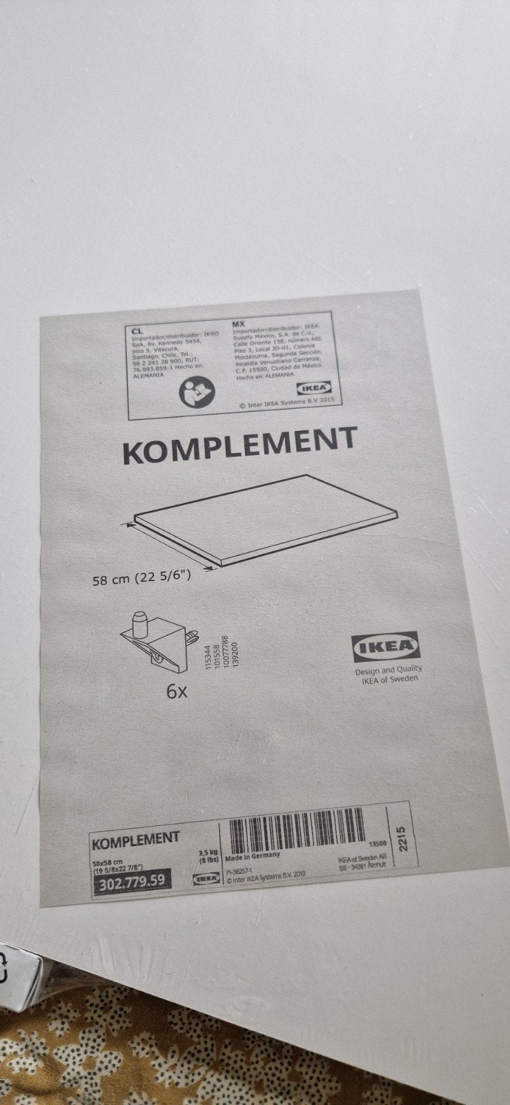 IKEA KOMPLEMENT plank 58 cm, nieuw in verpakking, Ophalen