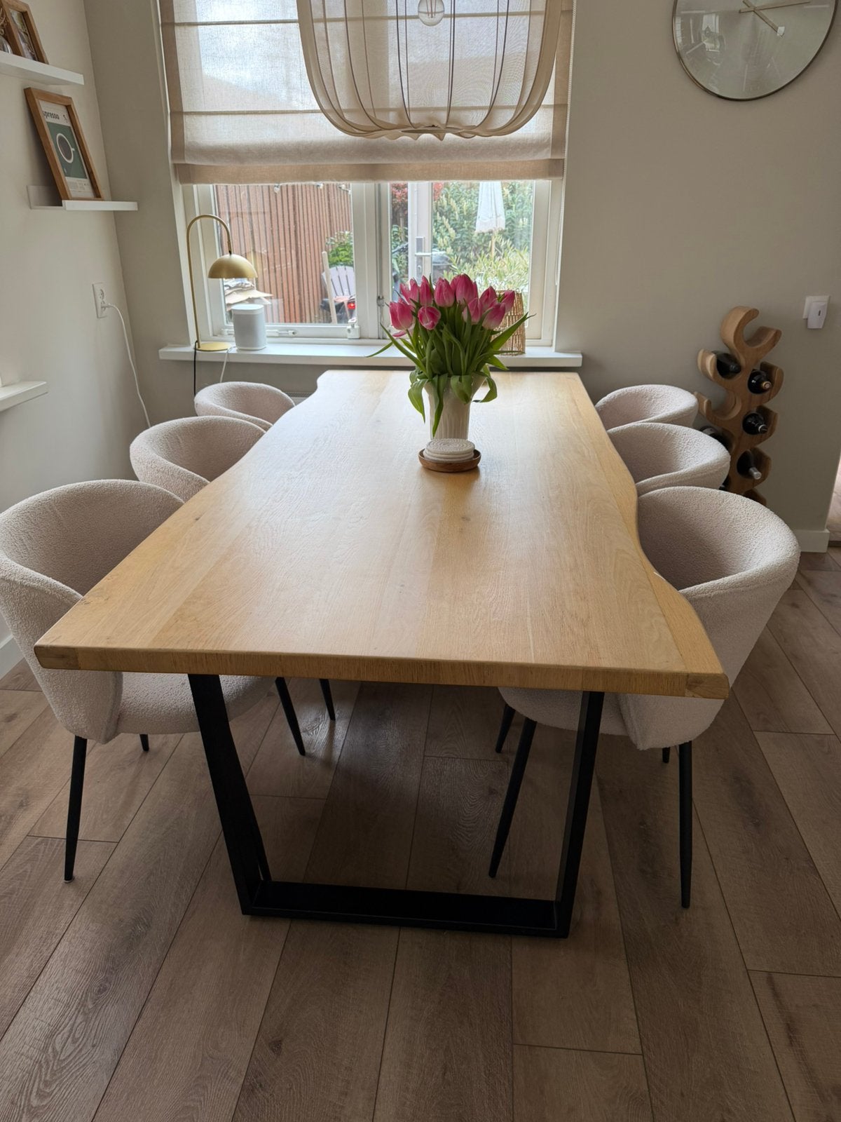 Light & living tafel en 6 teddy stoelen, Huis en Inrichting, Tafels | Eettafels, Ophalen, Zo goed als nieuw, Rechthoekig, 50 tot 100 cm