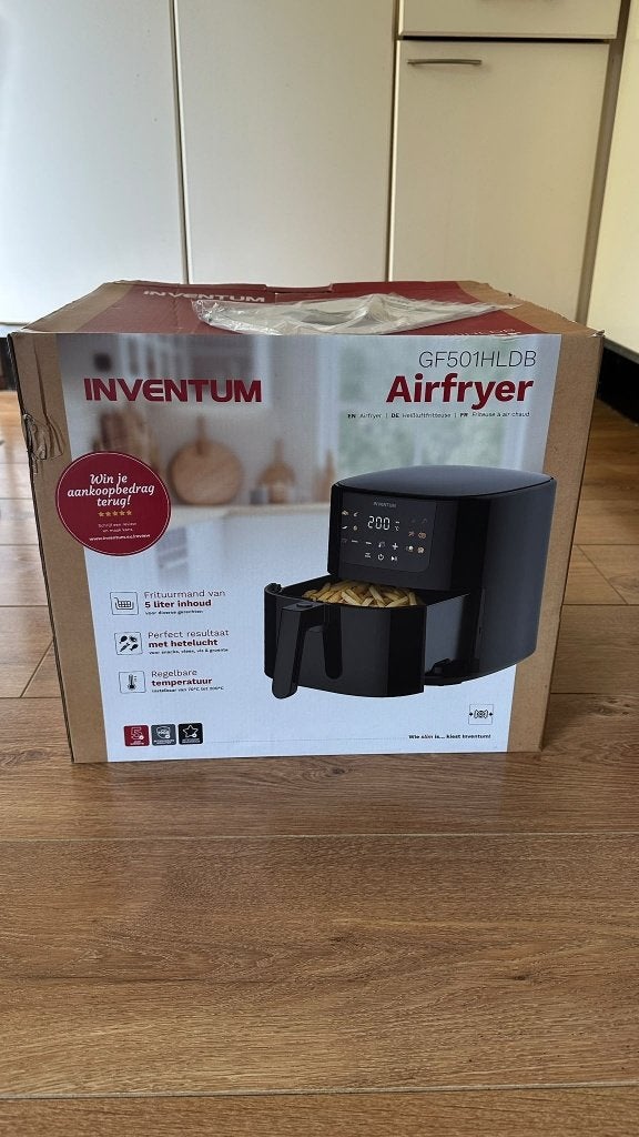 NIEUW Inventum Airfryer GF501HLDB 5 Liter, Ophalen of Verzenden, Nieuw, Airfryer, 1500 gram of meer