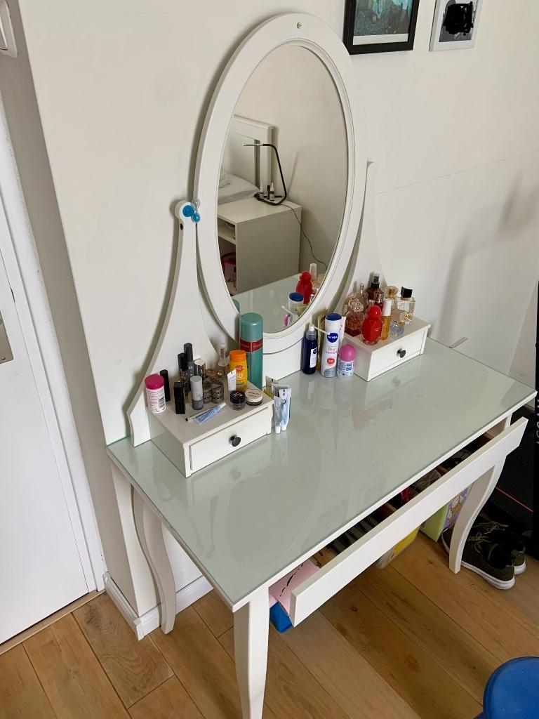 Witte kaptafel met spiegel, Ophalen, Gebruikt