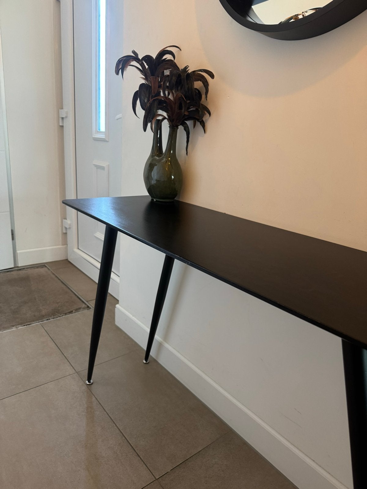 Zwarte bijzet tafel sidetable, Ophalen, Gebruikt, 100 tot 150 cm, Minder dan 25 cm