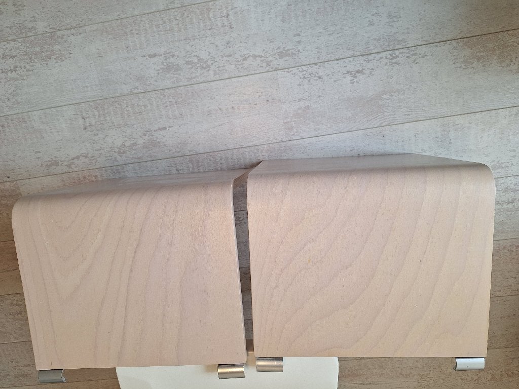 2 Aanhaaktafels Auping Auronde Beuken 41 cm, Huis en Inrichting, Slaapkamer | Bedden, Ophalen, Gebruikt, Tweepersoons, Overige maten