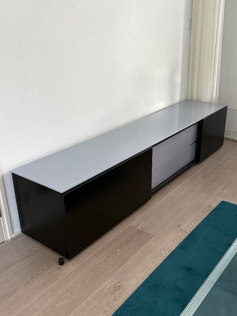 Zwart/grijze design tv meubel, Ophalen, Zo goed als nieuw, 200 cm of meer, Minder dan 100 cm
