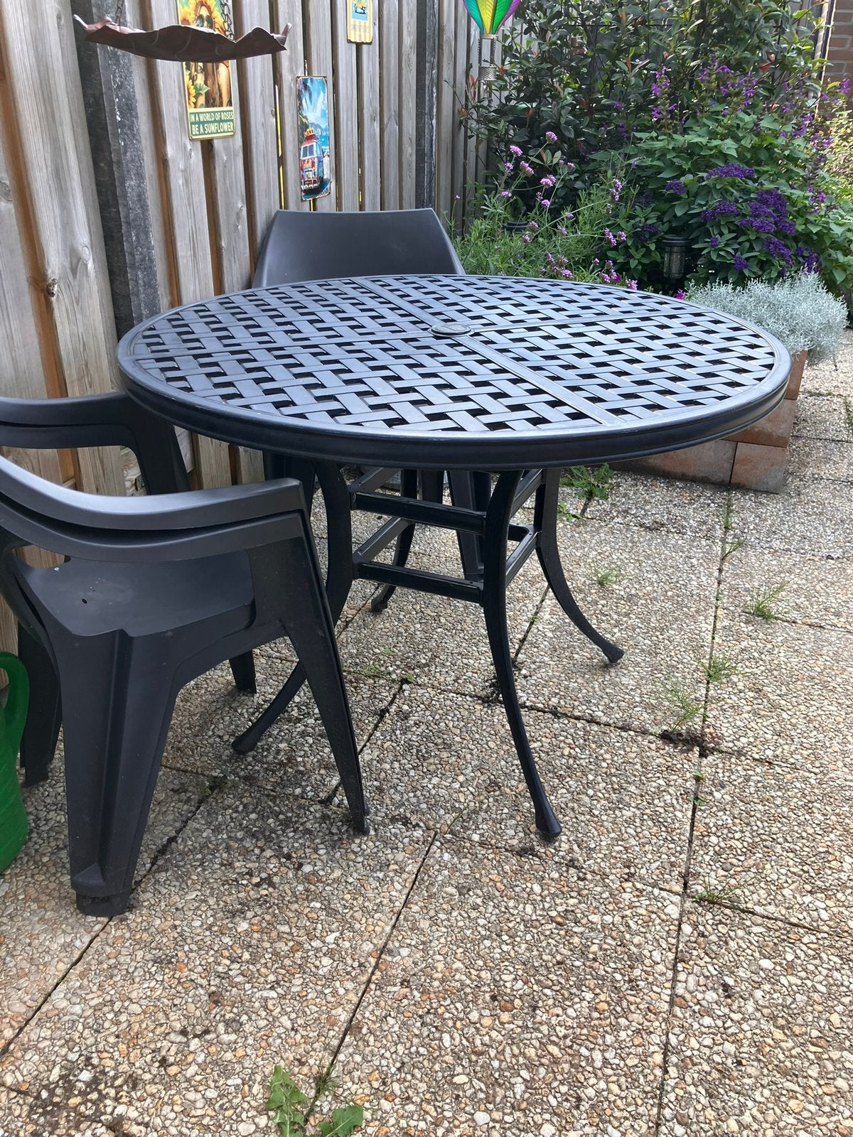 Hartman Tuintafel rond, Tuin en Terras, Ophalen, 4 zitplaatsen, Eettafel, Aluminium