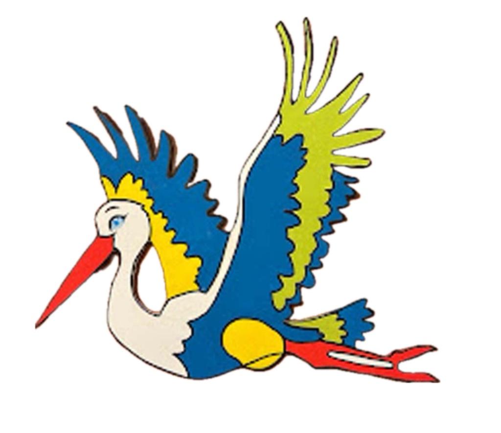 Kleurrijke Ooievaar - Geboortebord, Ophalen, Nieuw