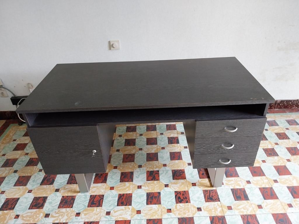 Vintage bureau jaren 70, Ophalen, Met lades, Gebruikt, Spaanplaat of MDF