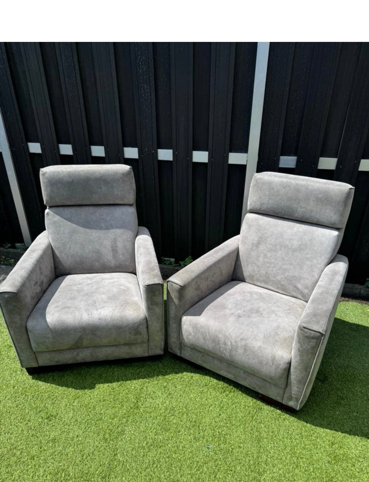 Comfortabele fauteuils (2 stuks) - Grijze stof - koopje!, Huis en Inrichting, Fauteuils, Ophalen, Zo goed als nieuw, 75 tot 100 cm
