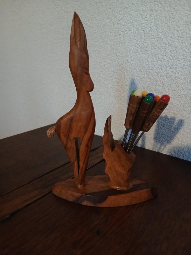 Houten cocktailprikkers in Houten standaard hoogte 20 cm, Ophalen
