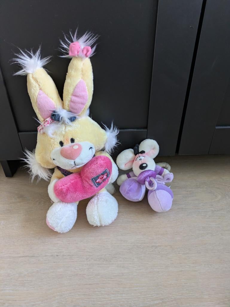 Diddl knuffels - Set van 2, Verzamelen, Diddl, Ophalen of Verzenden, Verschillende figuren, Zo goed als nieuw, Knuffel