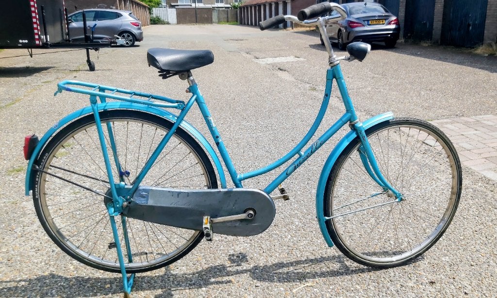 Omafiets met fietstas gratis, Ophalen, Terugtraprem, 53 tot 56 cm, Zo goed als nieuw