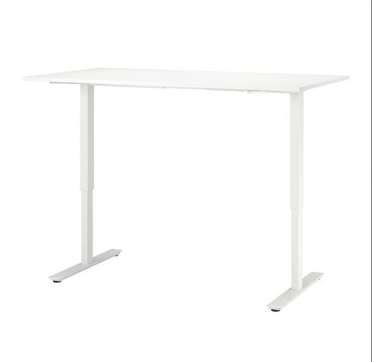 IKEA TROTTEN Zit-sta bureau 160x80cm - Handmatig verstelbaar, Ophalen, Zit-sta bureau, Gebruikt, Spaanplaat of MDF