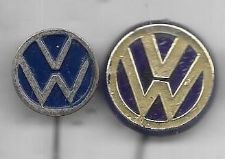 2 X VOLKSWAGEN AUTO V.W. LOGO SPELDEN, Ophalen of Verzenden, Gebruikt, Transport, Speldje of Pin