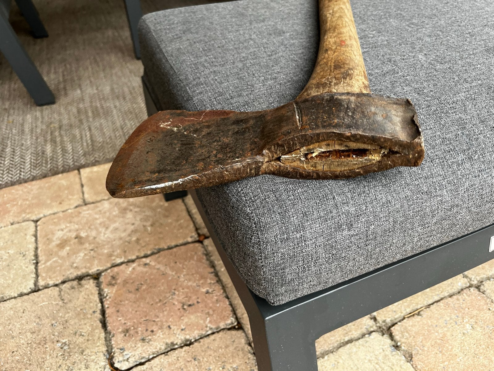 Oude bijl met houten steel - Vintage gereedschap, Ophalen