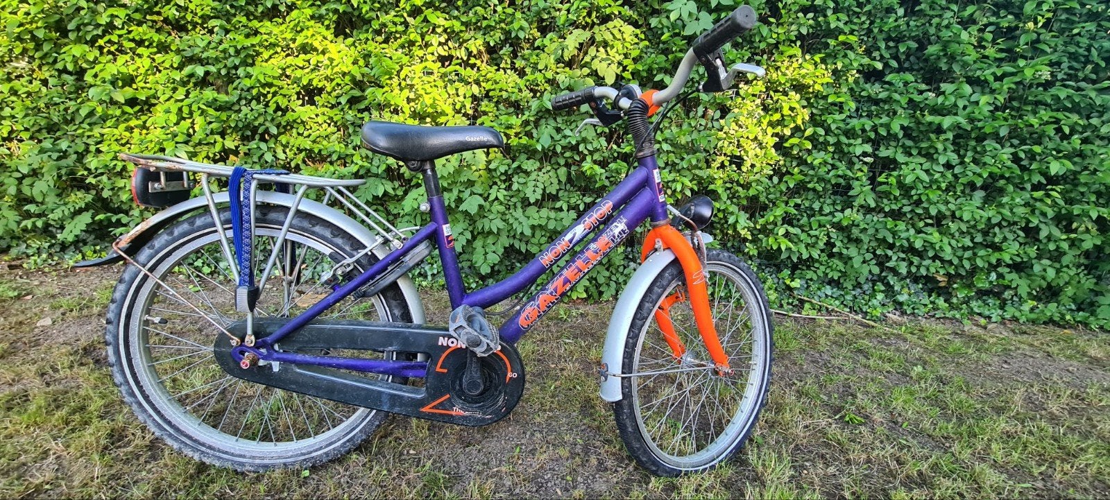 Gazelle kinderfiets 20 inch paars/oranje, voorband lek, Ophalen of Verzenden, Gebruikt, 16 tot 20 inch, Gazelle