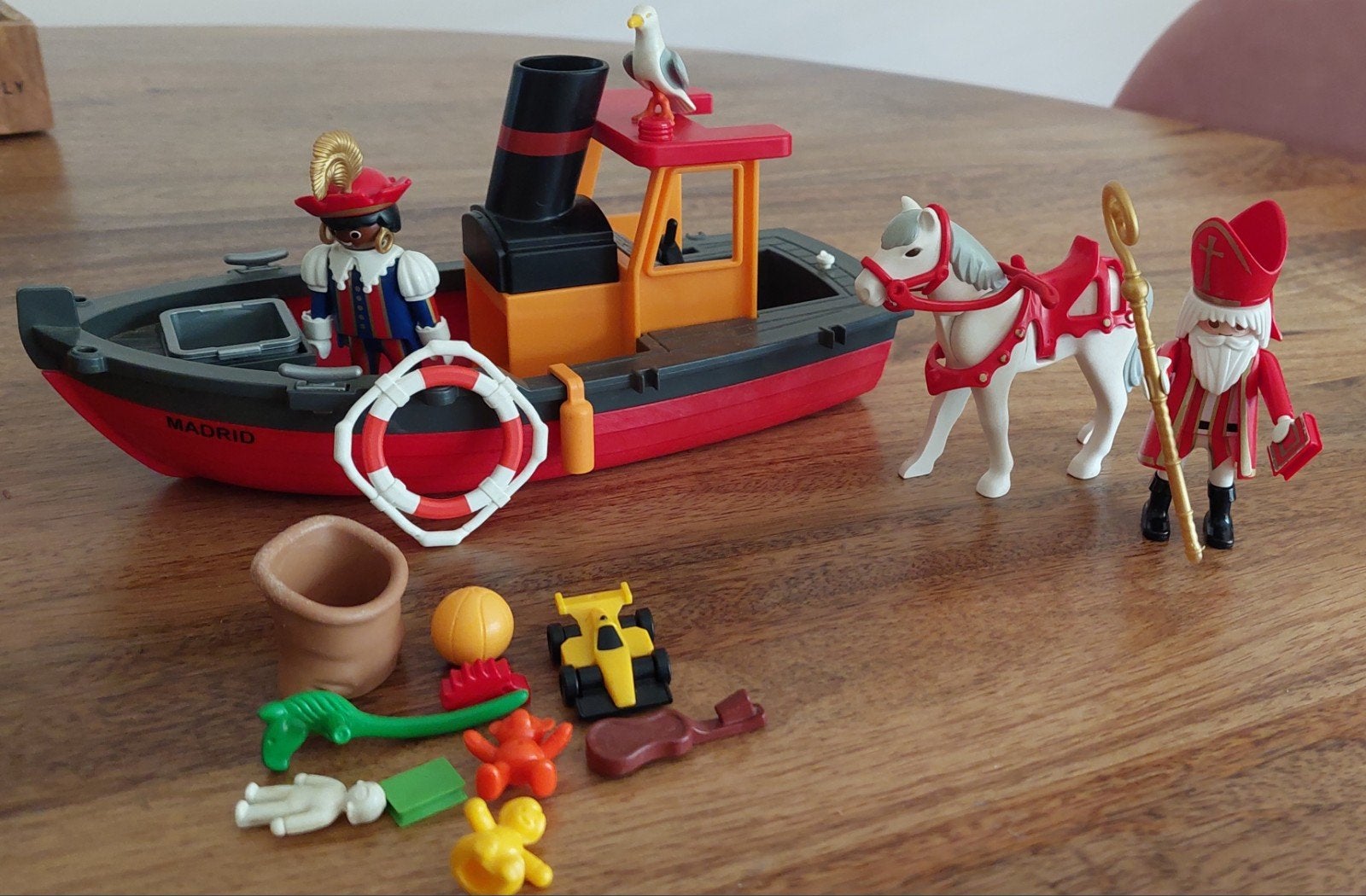 Playmobil Boot van Sinterklaas, Complete set, Ophalen of Verzenden, Zo goed als nieuw, Boot/Schip