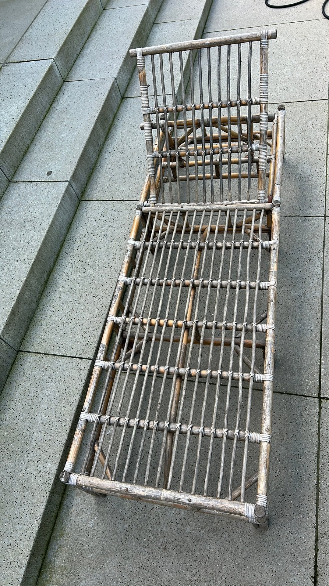 Bamboe bed incl matras, Ophalen, Zo goed als nieuw, Rotan